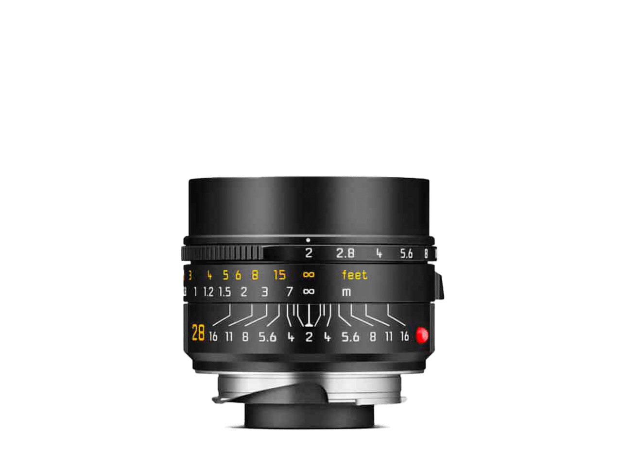 Summicron-M 28 f2 ASPH., acabamento anodizado preto