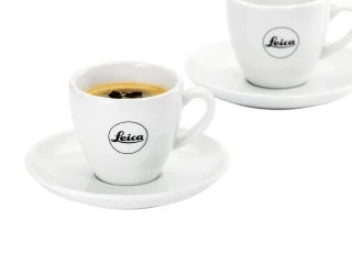 Conjunto de Chávenas de Café Expresso Leica para 2 pessoas, 4 peças, porcelana, branco