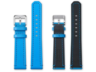 Bracelete em pele de bezerro, L, azul Adria